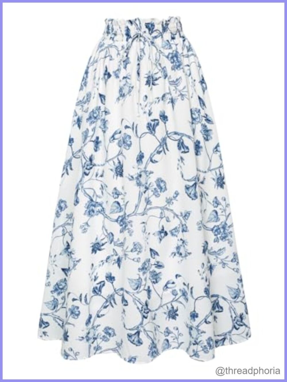Floral High Waist Maxi Midi Skirt with Pockets A-Line Victorian Style